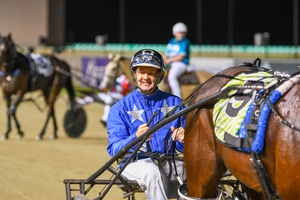 Mark Purdon after winning with Dont Stop Dreaming at Menangle last Saturday night.