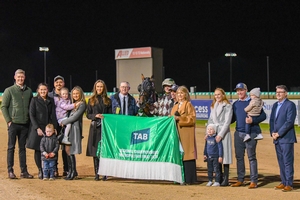 Extreme Sea with all of his proud connections after winning the TAB Regional Championships Metropolitan Final at Menangle last Saturday night.